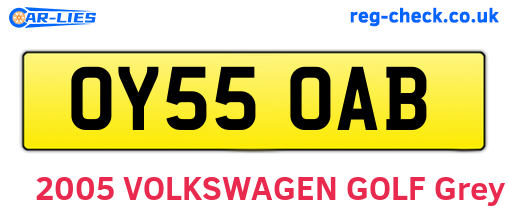 OY55OAB are the vehicle registration plates.