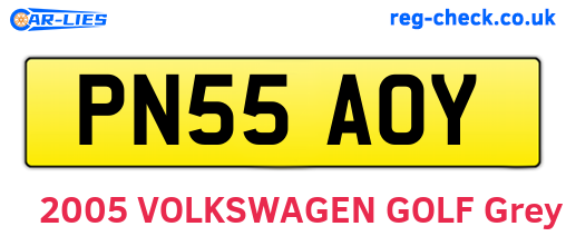 PN55AOY are the vehicle registration plates.