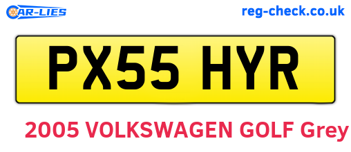 PX55HYR are the vehicle registration plates.