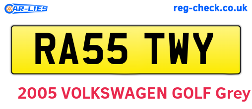 RA55TWY are the vehicle registration plates.