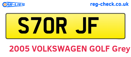 S70RJF are the vehicle registration plates.