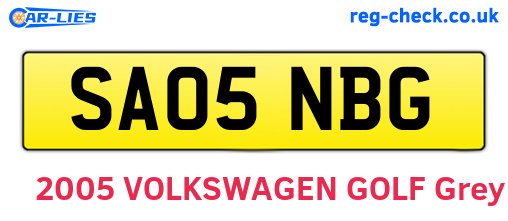 SA05NBG are the vehicle registration plates.