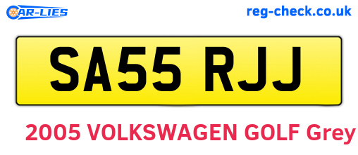 SA55RJJ are the vehicle registration plates.