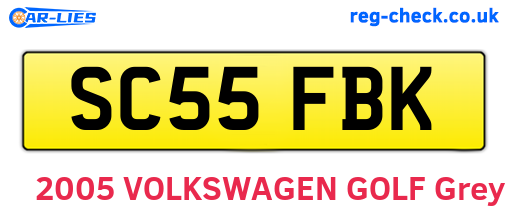 SC55FBK are the vehicle registration plates.