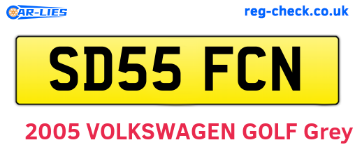 SD55FCN are the vehicle registration plates.