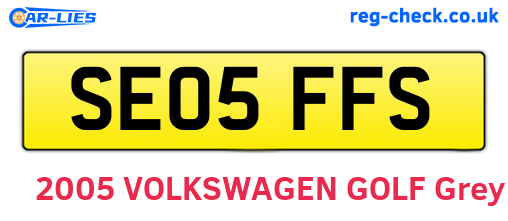 SE05FFS are the vehicle registration plates.