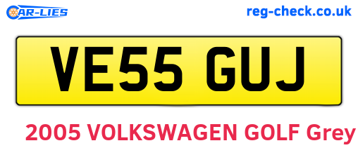 VE55GUJ are the vehicle registration plates.