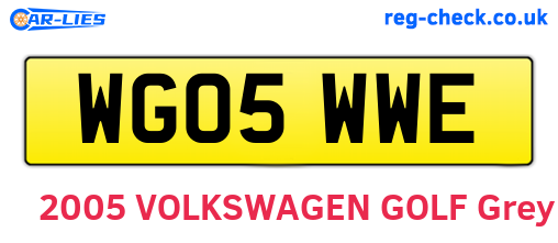 WG05WWE are the vehicle registration plates.