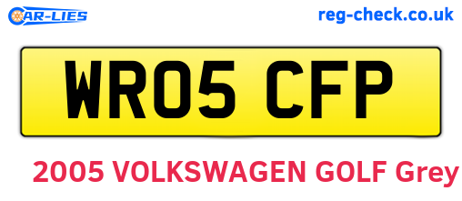 WR05CFP are the vehicle registration plates.