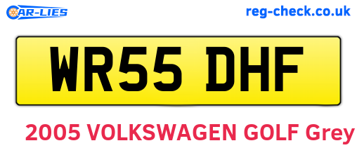 WR55DHF are the vehicle registration plates.