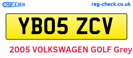 YB05ZCV are the vehicle registration plates.