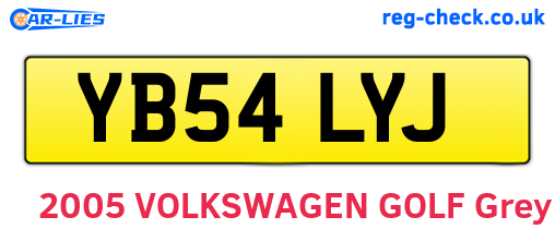 YB54LYJ are the vehicle registration plates.