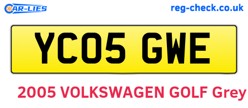 YC05GWE are the vehicle registration plates.