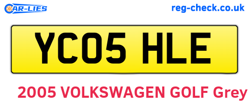 YC05HLE are the vehicle registration plates.