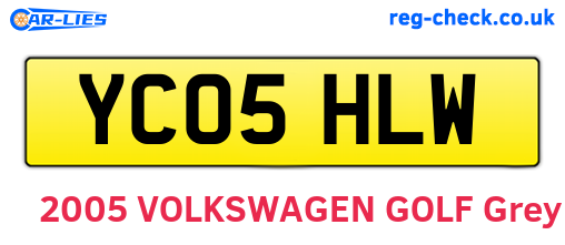 YC05HLW are the vehicle registration plates.