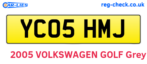 YC05HMJ are the vehicle registration plates.