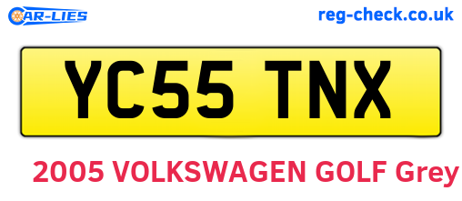YC55TNX are the vehicle registration plates.