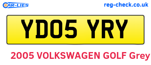 YD05YRY are the vehicle registration plates.