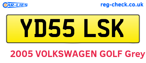 YD55LSK are the vehicle registration plates.