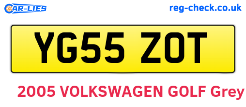 YG55ZOT are the vehicle registration plates.