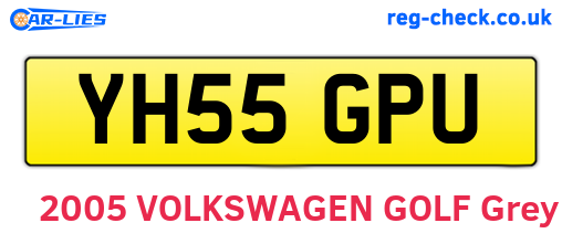 YH55GPU are the vehicle registration plates.