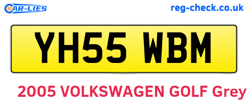 YH55WBM are the vehicle registration plates.