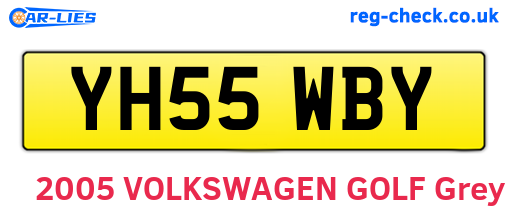 YH55WBY are the vehicle registration plates.
