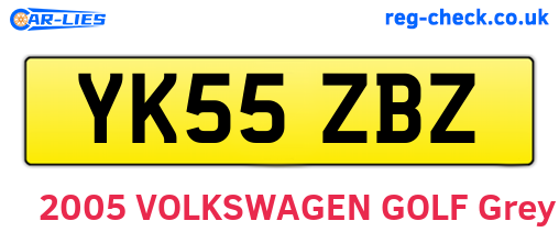 YK55ZBZ are the vehicle registration plates.