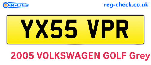 YX55VPR are the vehicle registration plates.