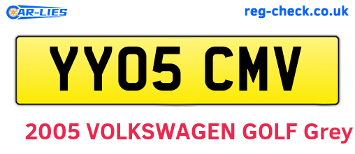 YY05CMV are the vehicle registration plates.