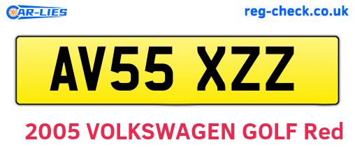 AV55XZZ are the vehicle registration plates.