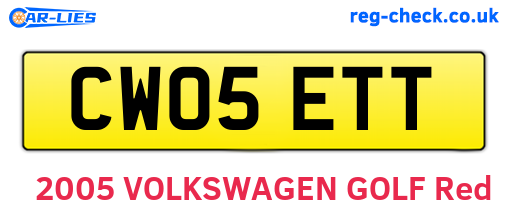CW05ETT are the vehicle registration plates.