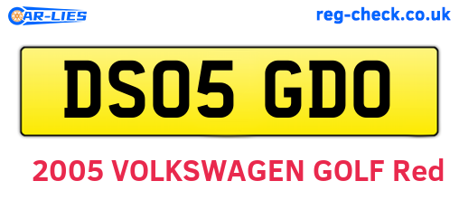 DS05GDO are the vehicle registration plates.