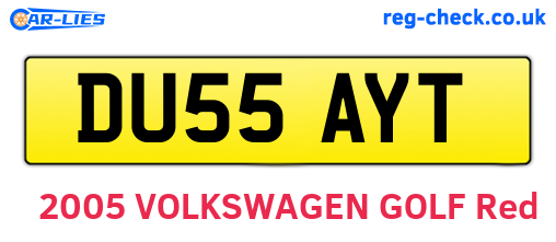 DU55AYT are the vehicle registration plates.