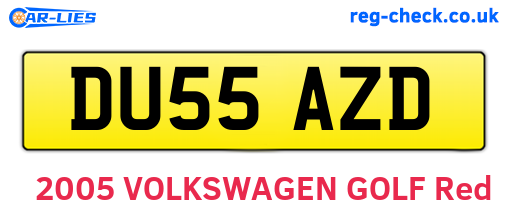 DU55AZD are the vehicle registration plates.