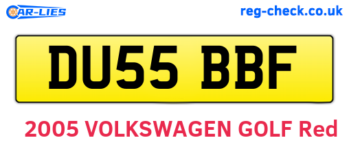 DU55BBF are the vehicle registration plates.