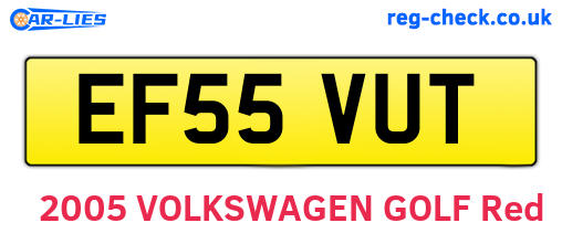 EF55VUT are the vehicle registration plates.