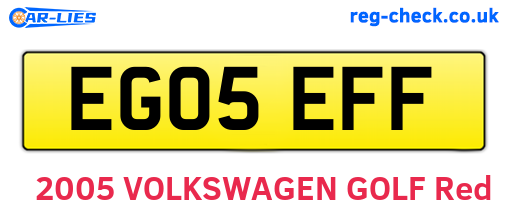 EG05EFF are the vehicle registration plates.