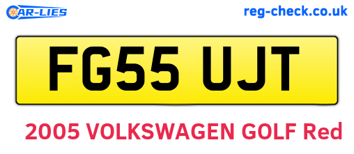 FG55UJT are the vehicle registration plates.