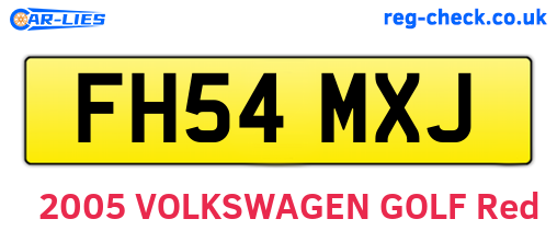 FH54MXJ are the vehicle registration plates.