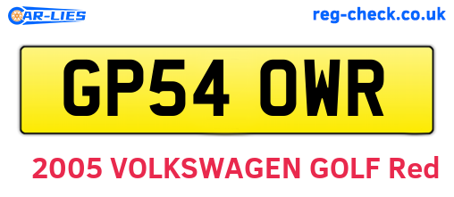 GP54OWR are the vehicle registration plates.