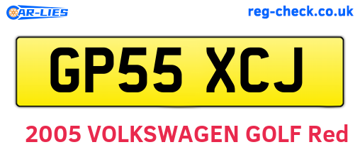GP55XCJ are the vehicle registration plates.