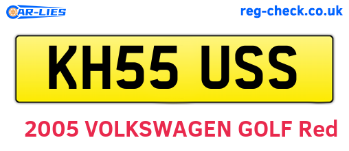 KH55USS are the vehicle registration plates.
