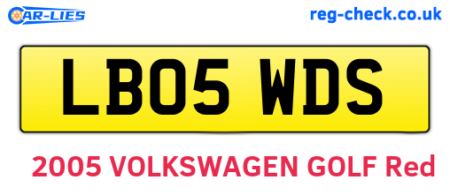 LB05WDS are the vehicle registration plates.