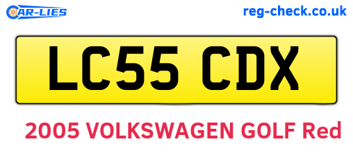 LC55CDX are the vehicle registration plates.