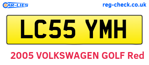 LC55YMH are the vehicle registration plates.