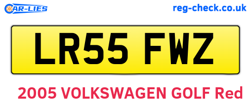 LR55FWZ are the vehicle registration plates.