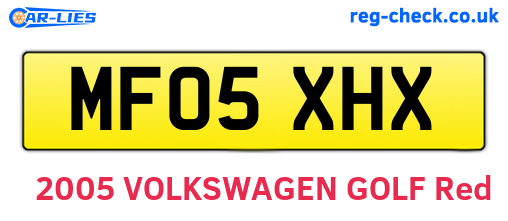 MF05XHX are the vehicle registration plates.