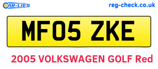 MF05ZKE are the vehicle registration plates.