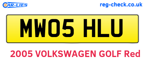 MW05HLU are the vehicle registration plates.